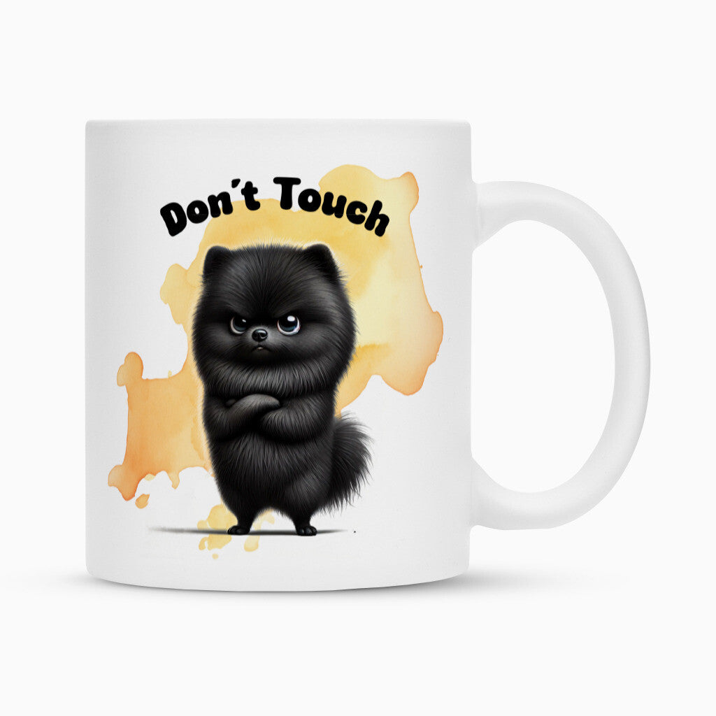 Tasse "Kleinspitz - Don´t touch" Weiß – hunde-shirt.de