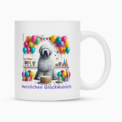 Tasse "Komondor - Herzlichen Glückwunsch II" Weiß – hunde-shirt.de
