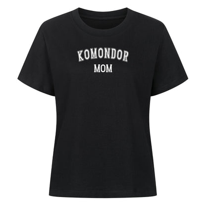 Premium Damen-Shirt "Komondor - MOM" Schwarz – hunde-shirt.de