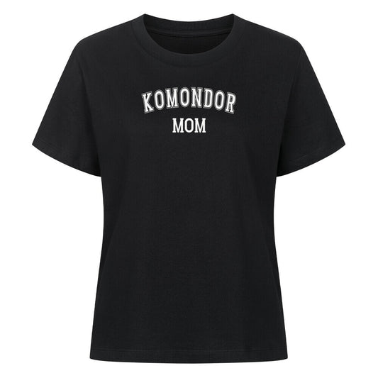 Premium Damen-Shirt "Komondor - MOM" Schwarz – hunde-shirt.de