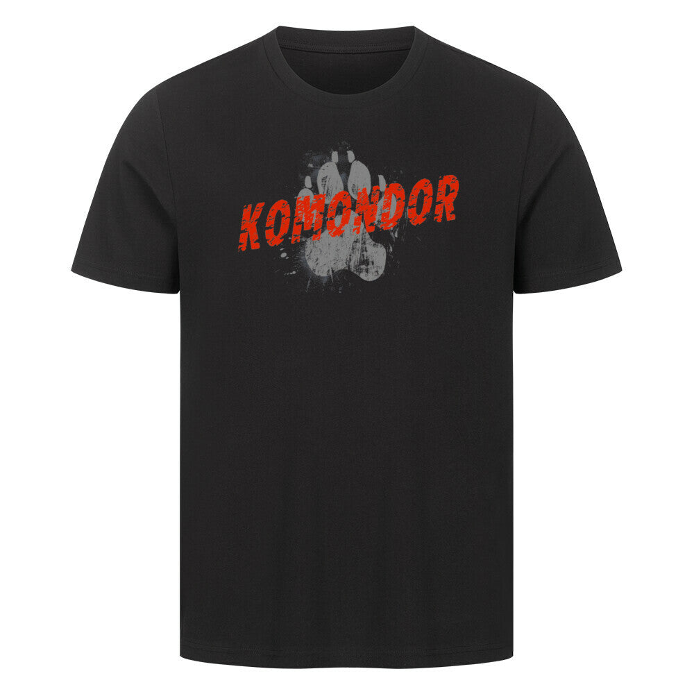 Premium T-Shirt "Komondor - PAW" Schwarz – hunde-shirt.de