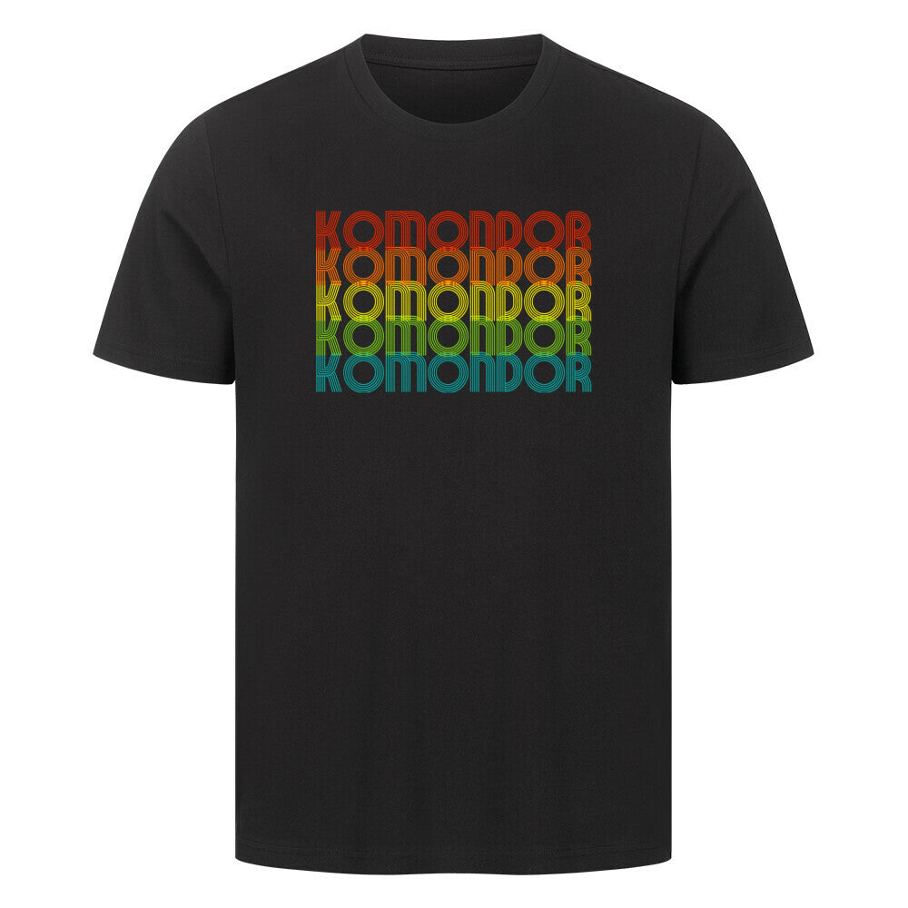 Premium T-Shirt "Komondor - RETRO" Schwarz – hunde-shirt.de