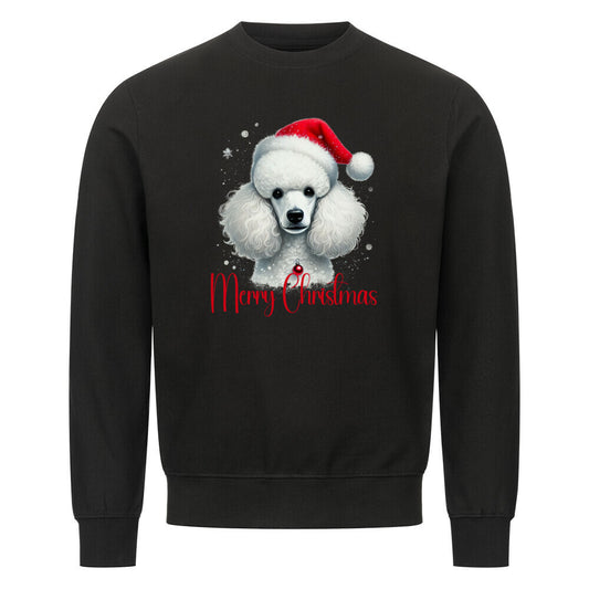 Premium Sweatshirt "Königspudel - Merry Christmas" Schwarz – hunde-shirt.de