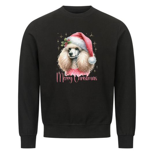 Premium Sweatshirt "Königspudel - Merry Christmas II" Schwarz – hunde-shirt.de
