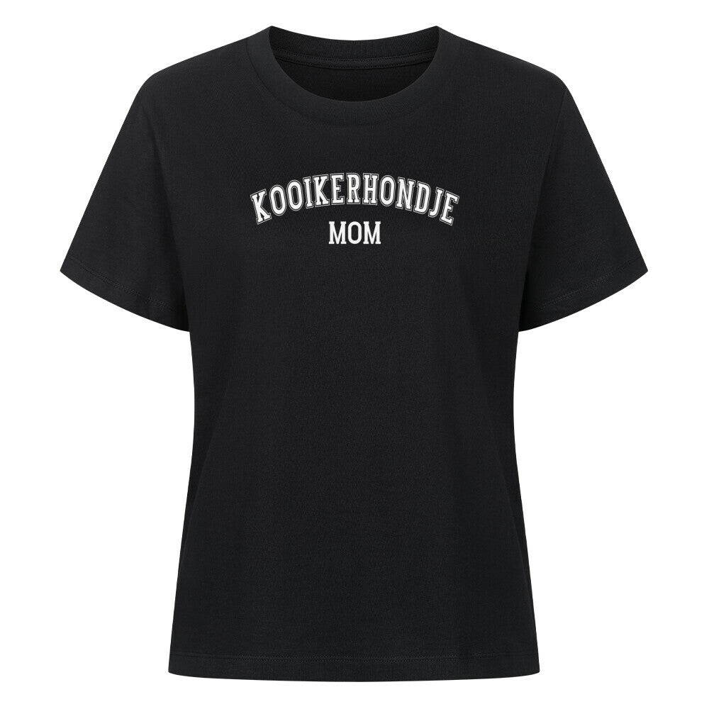 Premium Damen-Shirt "Kooikerhondje - MOM" Schwarz – hunde-shirt.de