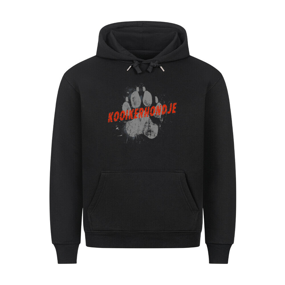 Premium Hoodie "Kooikerhondje - PAW" Schwarz – hunde-shirt.de
