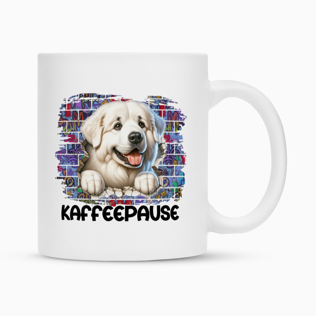 Tasse "Kuvasz - Kaffeepause II" Weiß – hunde-shirt.de
