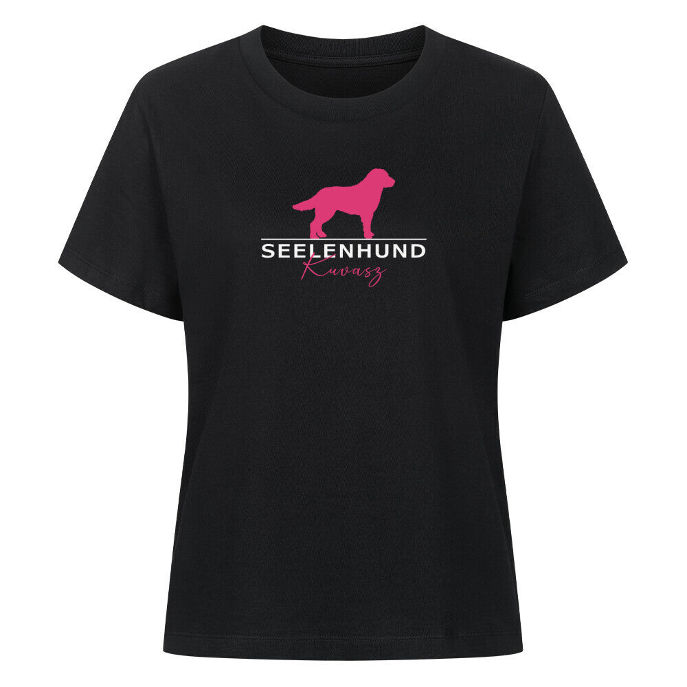Premium Damen-Shirt "Kuvasz - Seelenhund" Schwarz – hunde-shirt.de