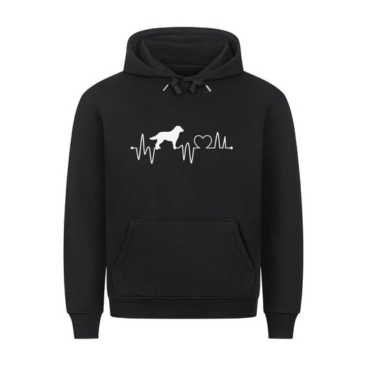 Premium Hoodie "Kuvasz - Heartbeat" Schwarz – hunde-shirt.de