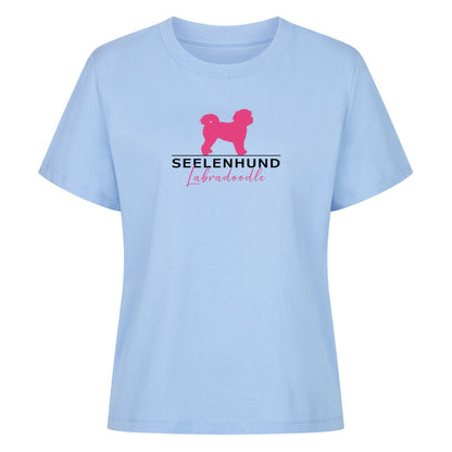 Premium Damen-Shirt "Labradoodle - Seelenhund" Sky Blue – hunde-shirt.de