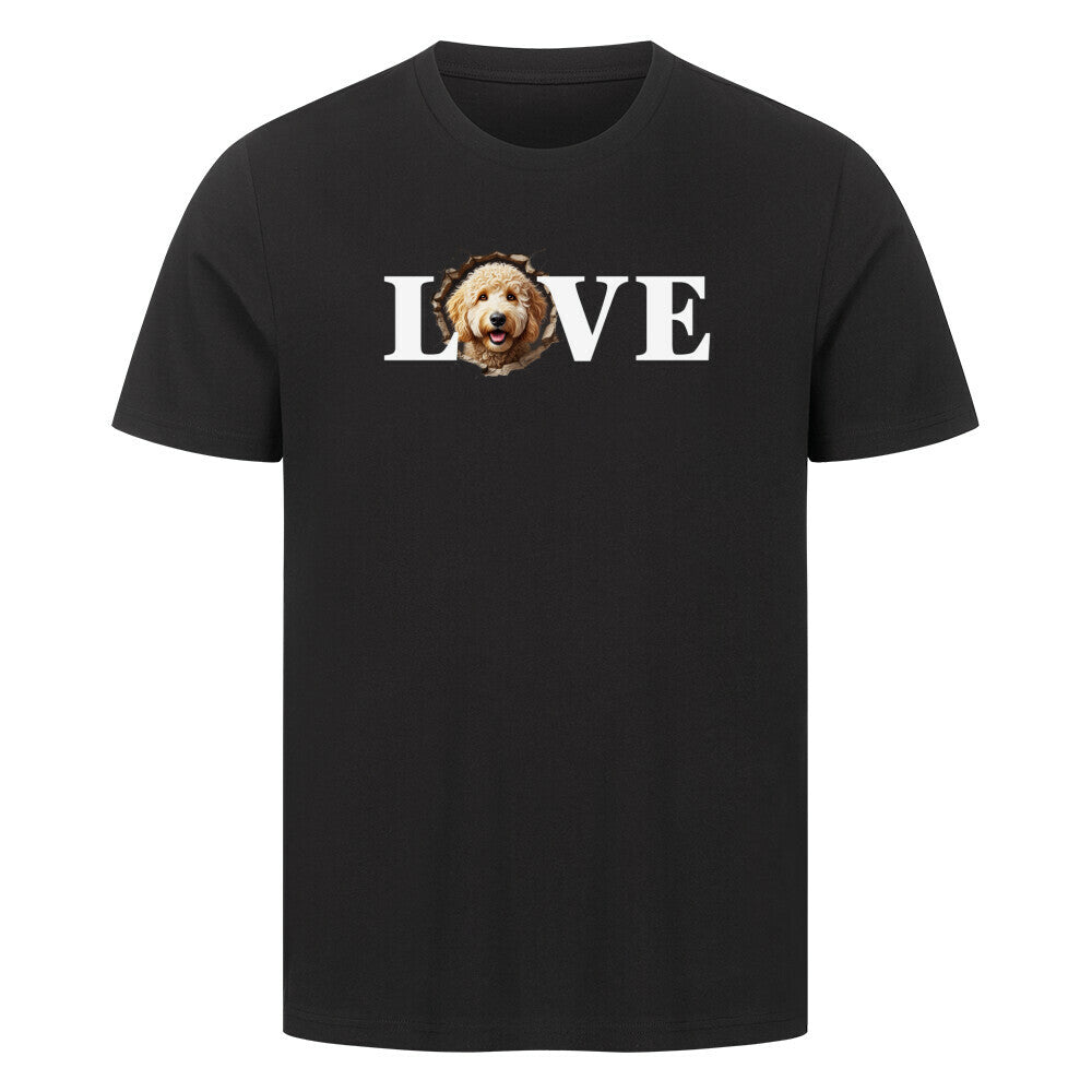 Premium T-Shirt "Labradoodle - LOVE" Schwarz – hunde-shirt.de