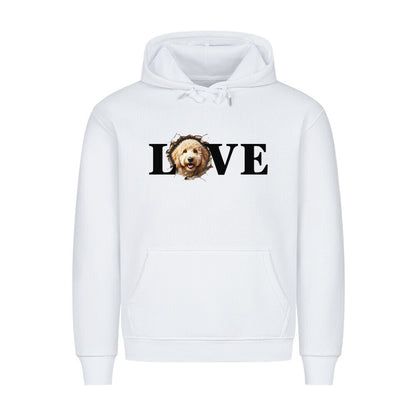Premium Hoodie "Labradoodle - LOVE" Weiß – hunde-shirt.de