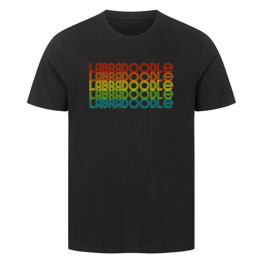 Premium T-Shirt "Labradoodle - RETRO" Schwarz – hunde-shirt.de
