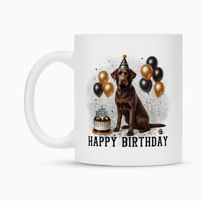 Tasse "Labrador braun - Happy Birthday" – hunde-shirt.de