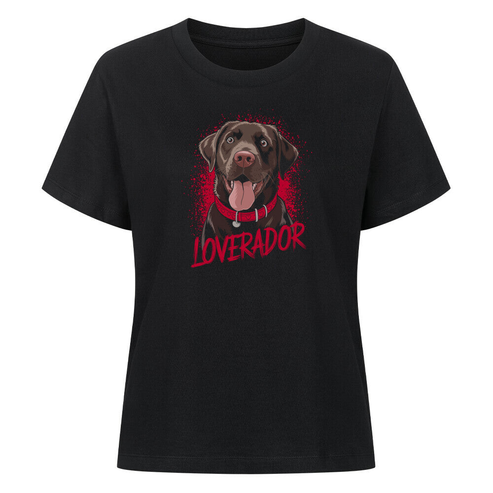 Premium Damen-Shirt "Labrador - Loverador" Schwarz – hunde-shirt.de