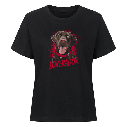 Premium Damen-Shirt "Labrador - Loverador" Schwarz – hunde-shirt.de