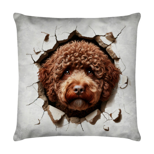 Kissen "Lagotto - Look III" Weiß – hunde-shirt.de