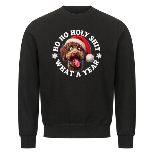 Premium Sweatshirt "Lagotto - HO HO..." Schwarz – hunde-shirt.de