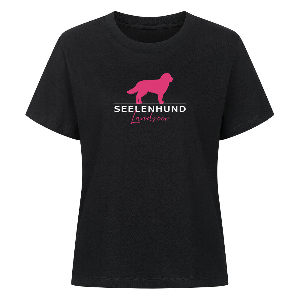 Premium Damen-Shirt "Landseer - Seelenhund" Schwarz – hunde-shirt.de