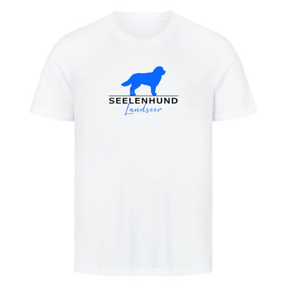 Premium T-Shirt "Landseer - Seelenhund" Weiß – hunde-shirt.de