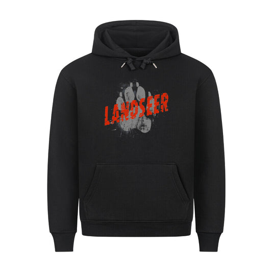 Premium Hoodie "Landseer - PAW" Schwarz – hunde-shirt.de