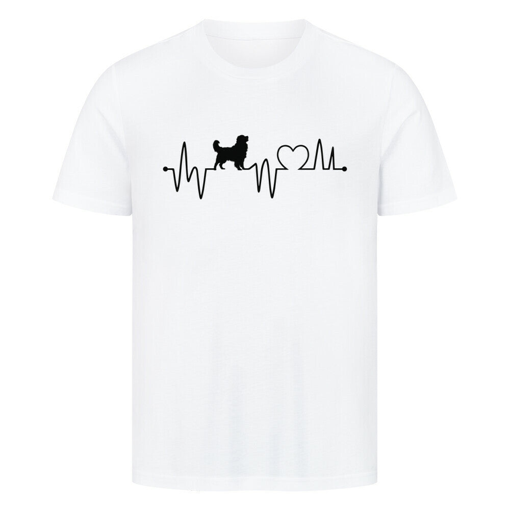 Premium T-Shirt "Landseer - Heartbeat" Weiß – hunde-shirt.de