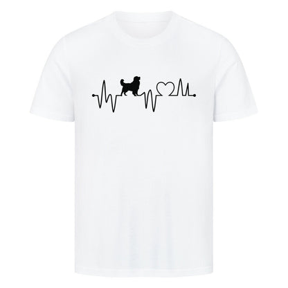 Premium T-Shirt "Landseer - Heartbeat" Weiß – hunde-shirt.de