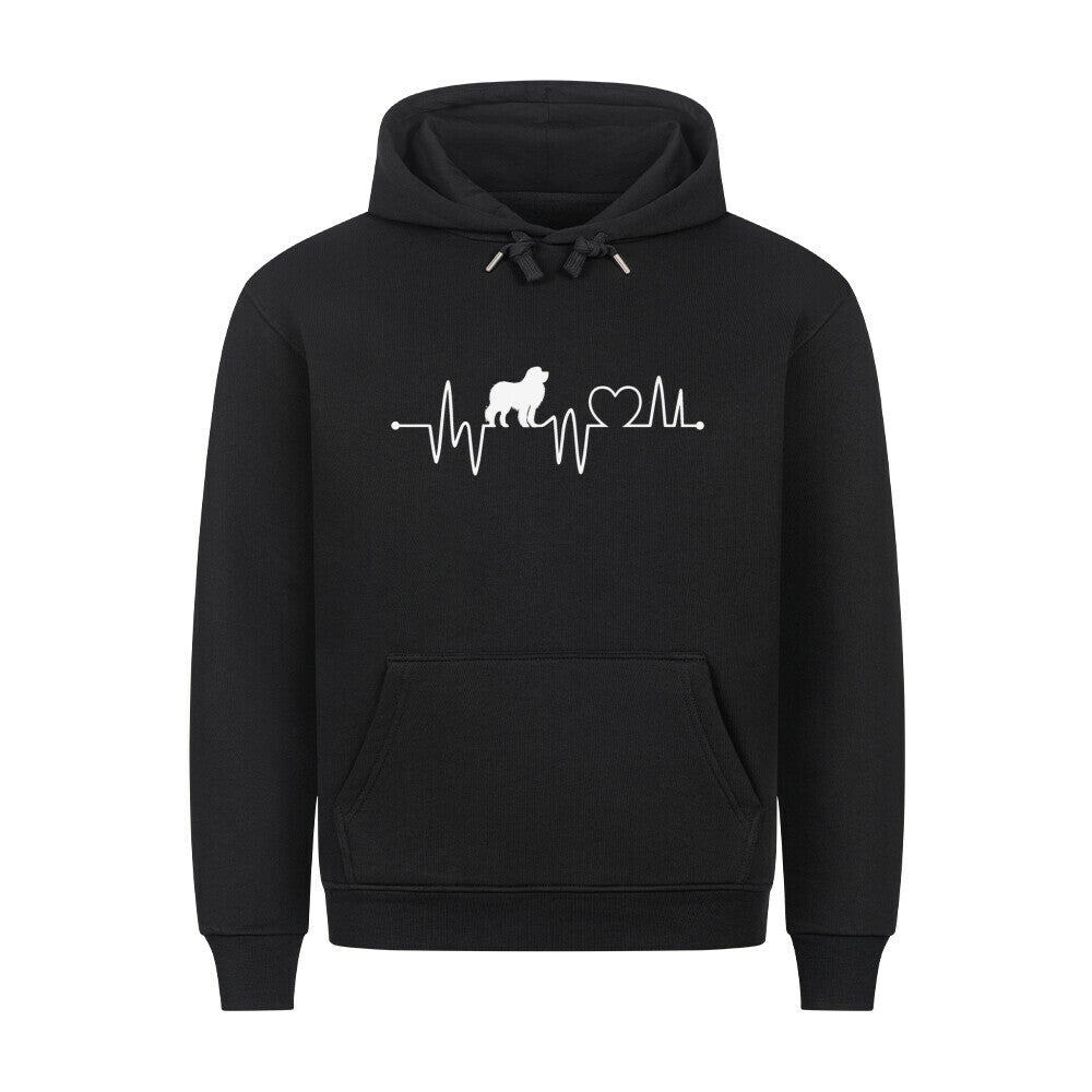 Premium Hoodie "Leonberger - Heartbeat" Schwarz – hunde-shirt.de