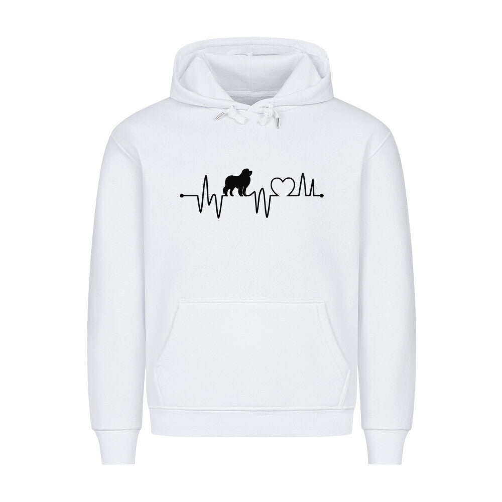 Premium Hoodie "Leonberger - Heartbeat" Weiß – hunde-shirt.de