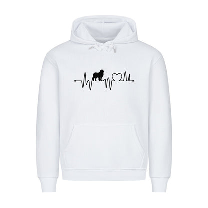 Premium Hoodie "Leonberger - Heartbeat" Weiß – hunde-shirt.de