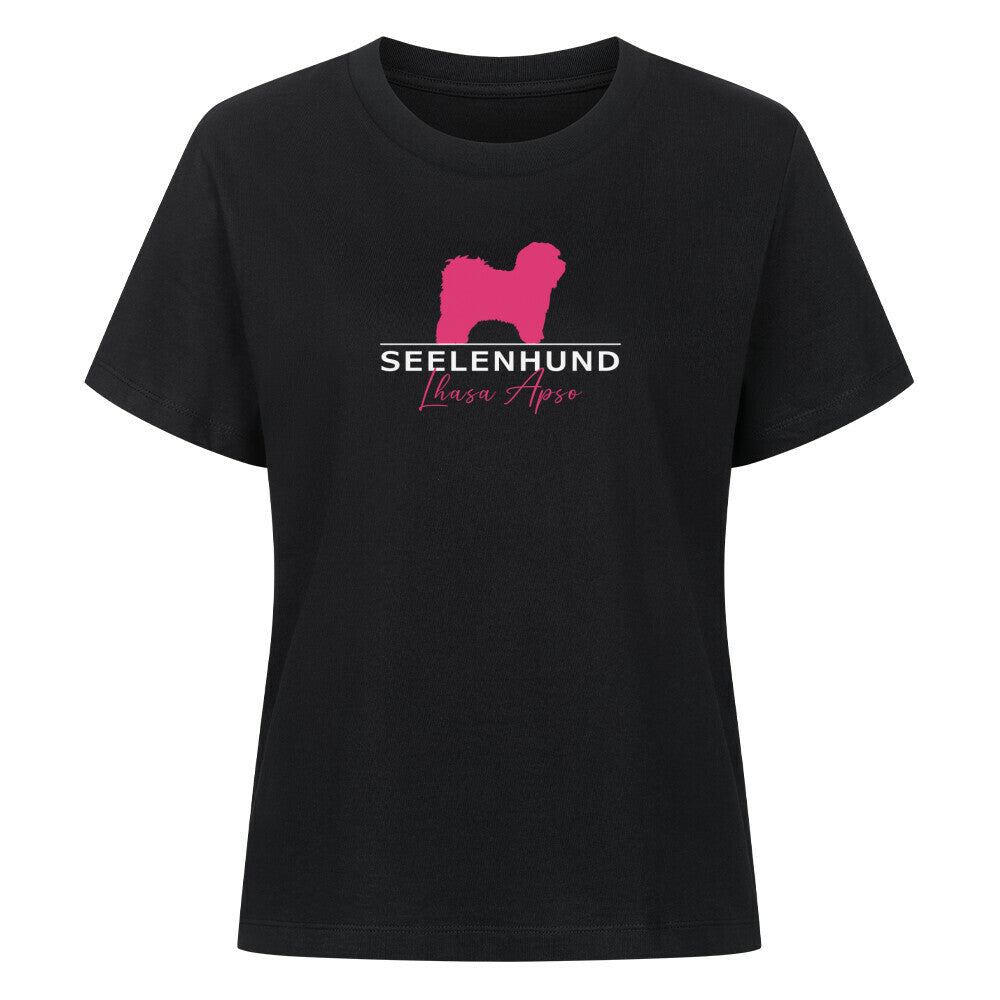 Premium Damen-Shirt "Lhasa Apso - Seelenhund" Schwarz – hunde-shirt.de