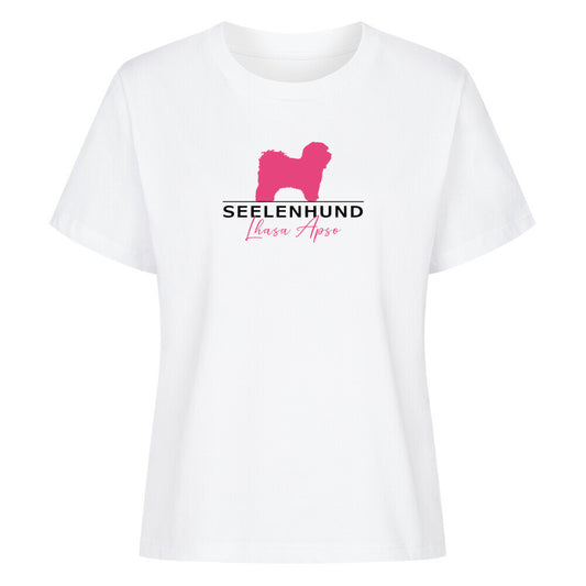 Premium Damen-Shirt "Lhasa Apso - Seelenhund" Weiß – hunde-shirt.de