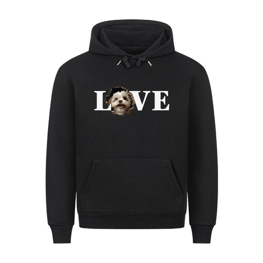 Premium Hoodie "Lhasa Apso - LOVE" Schwarz – hunde-shirt.de