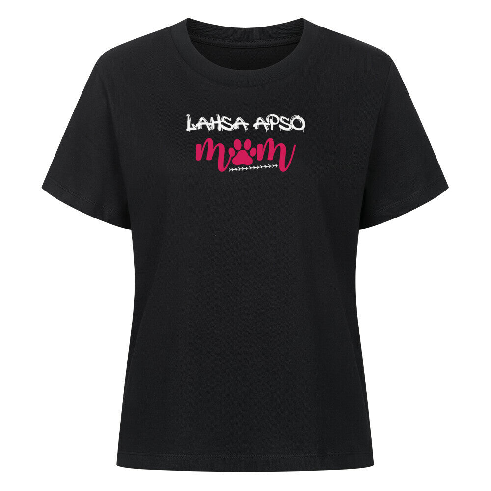 Premium Damen-Shirt "Lhasa Apso - Mom" Schwarz – hunde-shirt.de