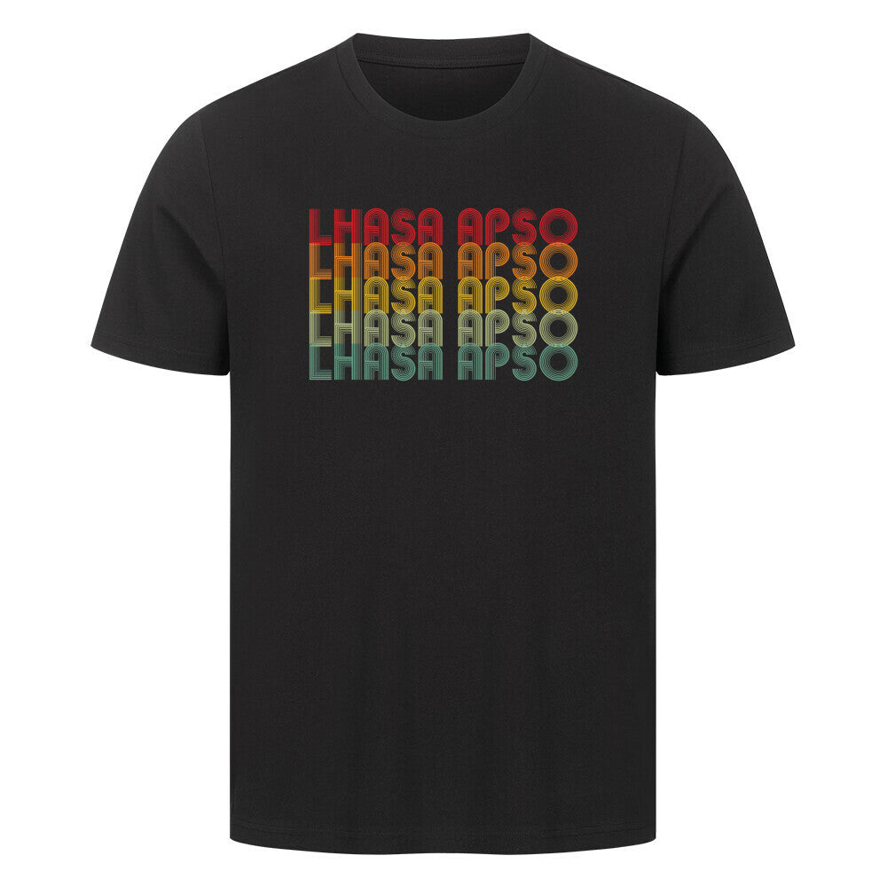 Premium T-Shirt "Lhasa Apso - RETRO" Schwarz – hunde-shirt.de