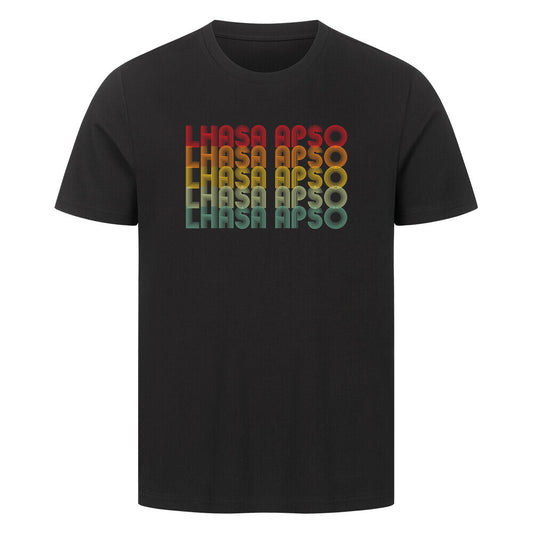 Premium T-Shirt "Lhasa Apso - RETRO" Schwarz – hunde-shirt.de