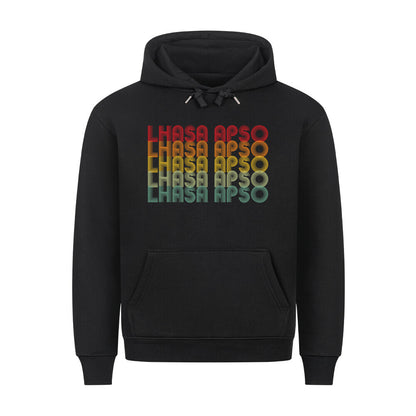 Premium Hoodie "Lhasa Apso - RETRO" Schwarz – hunde-shirt.de