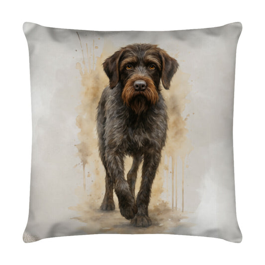 Kissen "Griffon Korthals - Walk" Weiß – hunde-shirt.de