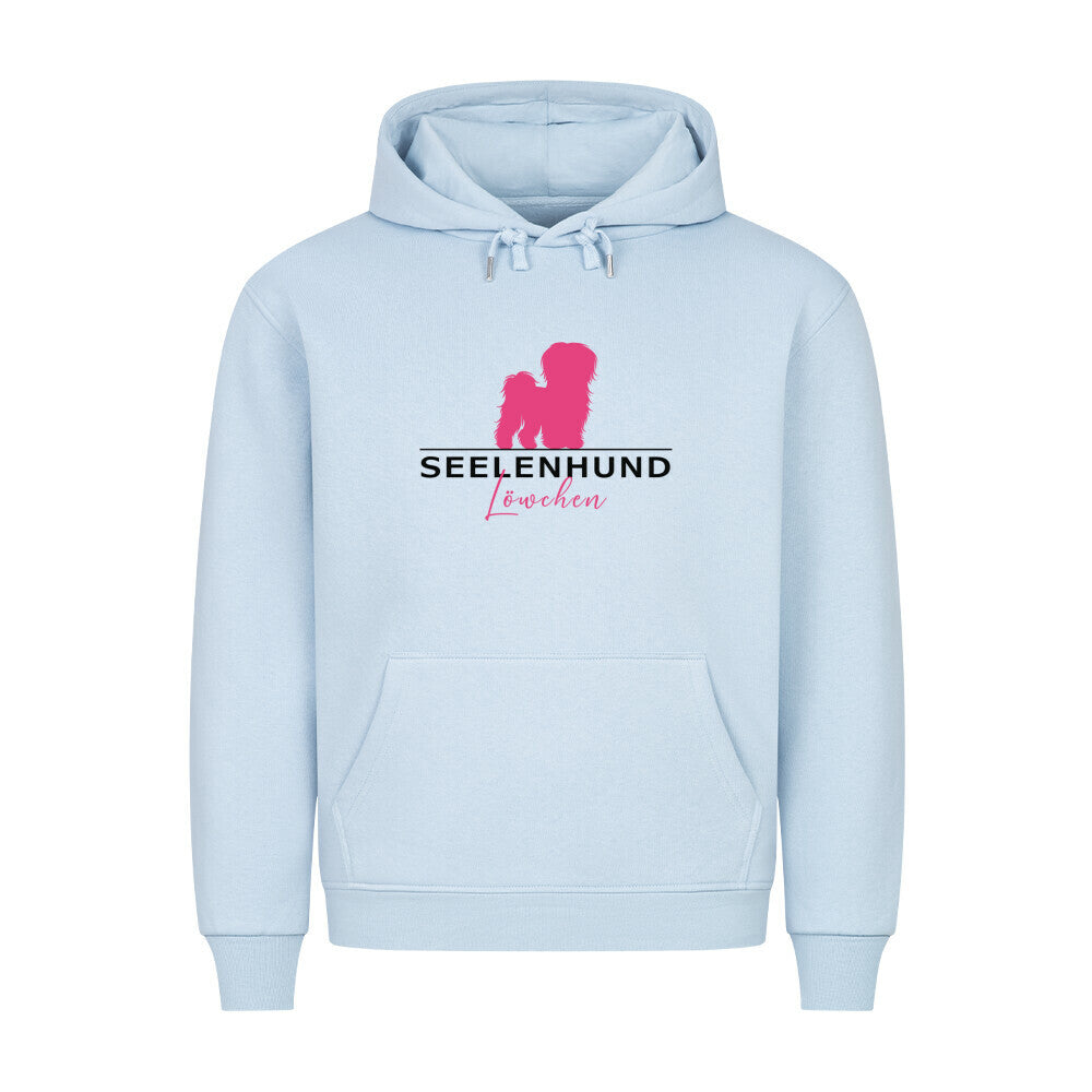 Premium Hoodie "Löwchen - Seelenhund" Babyblau – hunde-shirt.de