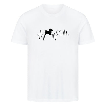 Premium T-Shirt "Löwchen - Heartbeat" Weiß – hunde-shirt.de