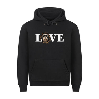 Premium Hoodie "Löwchen - LOVE" Schwarz – hunde-shirt.de