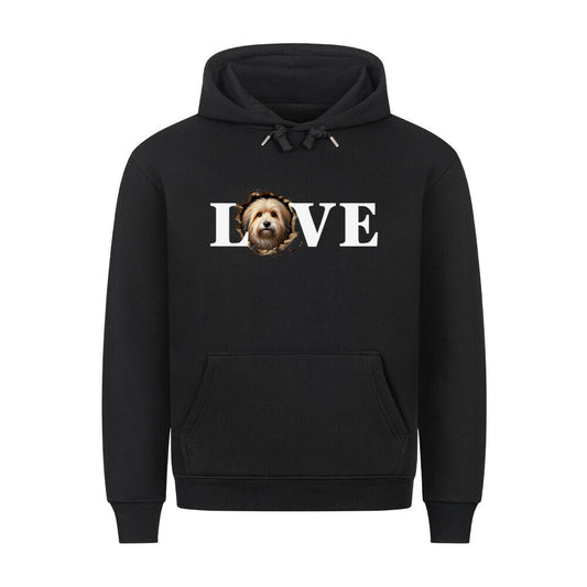 Premium Hoodie "Löwchen - LOVE II" Schwarz – hunde-shirt.de