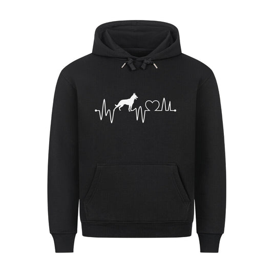 Premium Hoodie "Malinois - Heartbeat" Schwarz – hunde-shirt.de