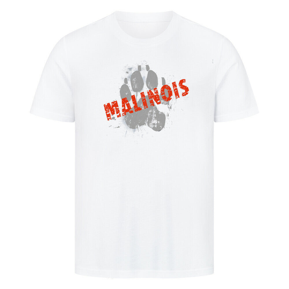 Premium T-Shirt "Malinois - PAW" Weiß – hunde-shirt.de