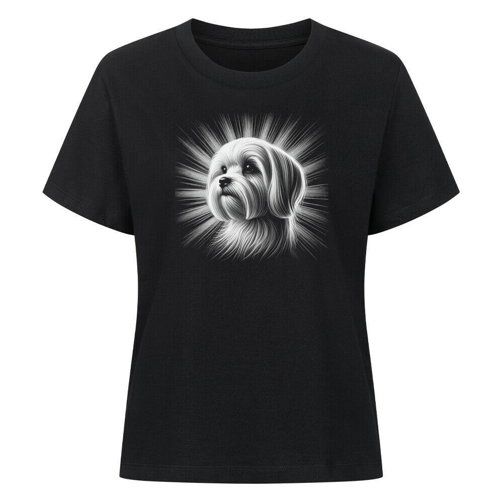 Premium Damen-Shirt "Malteser - Shine" Schwarz – hunde-shirt.de