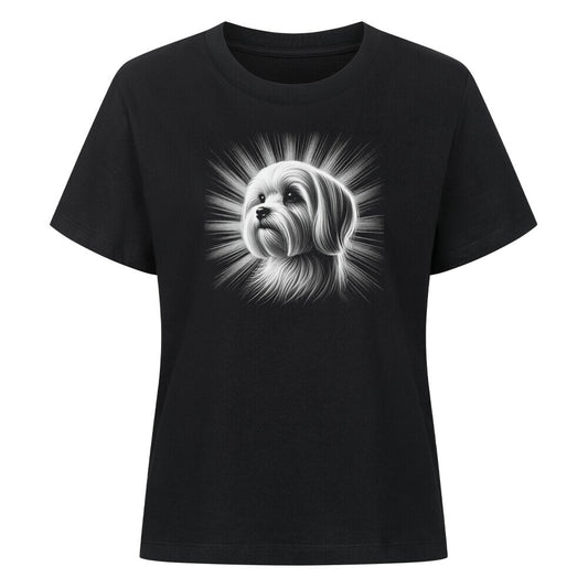 Premium Damen-Shirt "Malteser - Shine" Schwarz – hunde-shirt.de