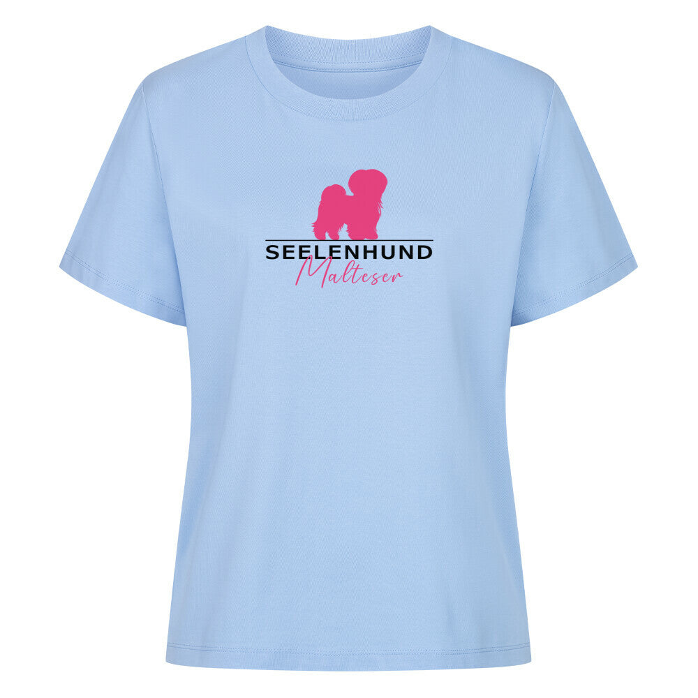 Premium Damen-Shirt "Malteser - Seelenhund" Sky Blue – hunde-shirt.de