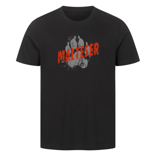 Premium T-Shirt "Malteser - PAW" Schwarz – hunde-shirt.de