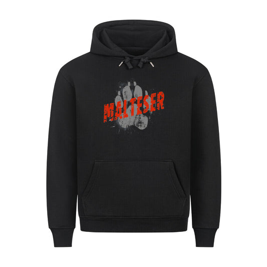 Premium Hoodie "Malteser - PAW" Schwarz – hunde-shirt.de