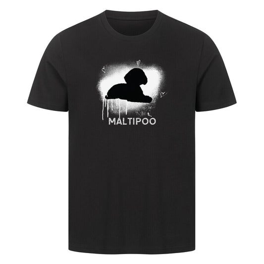 Premium T-Shirt "Maltipoo - Brush" Schwarz – hunde-shirt.de